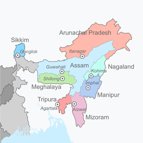 Names and Capitals of North East States